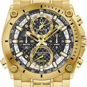 Bulova Men's Icon High Precision Quartz Chronograph Watch, Curved Mineral Crystal