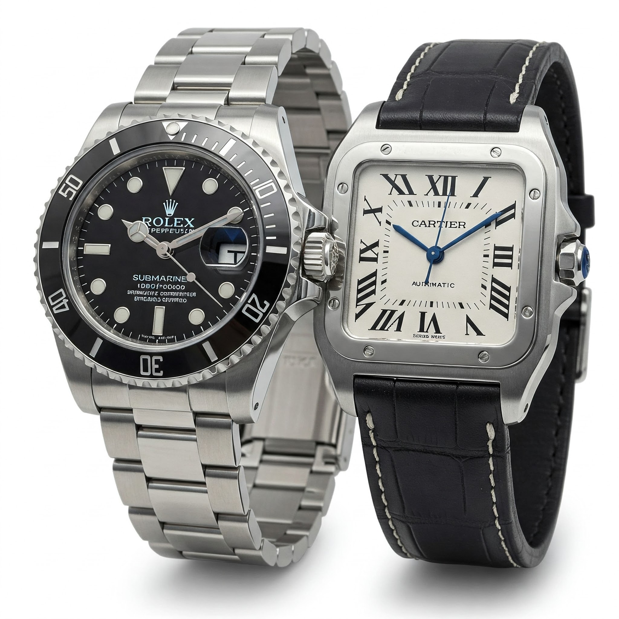 Cleaning a luxury watch with microfiber cloth