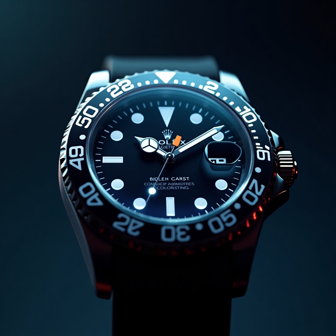 Double-signed luxury watch dial featuring Tiffany & Co. and Rolex