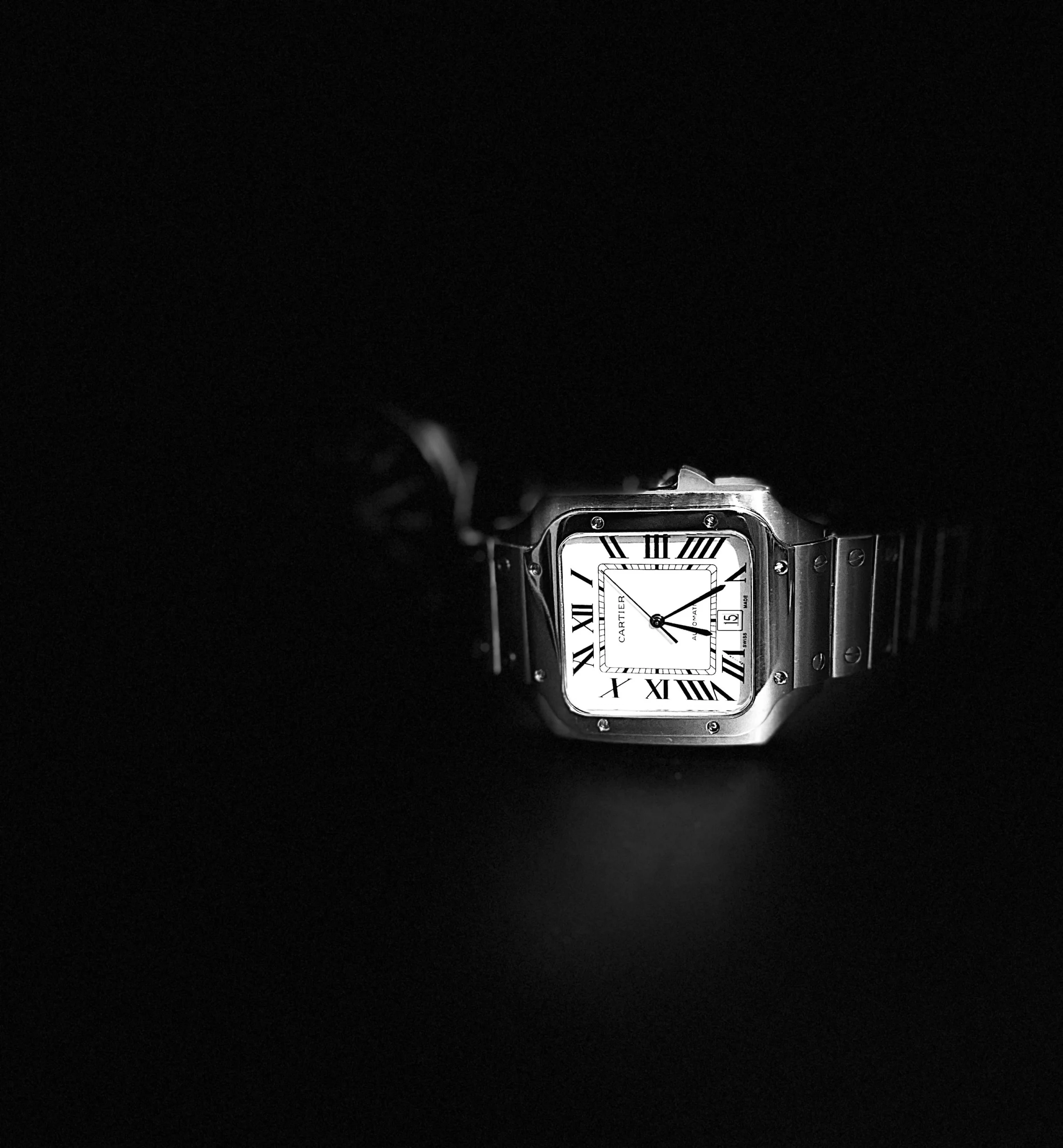 cartier price in pakistan 2026 — cartier santos luxury watch close up dial detail