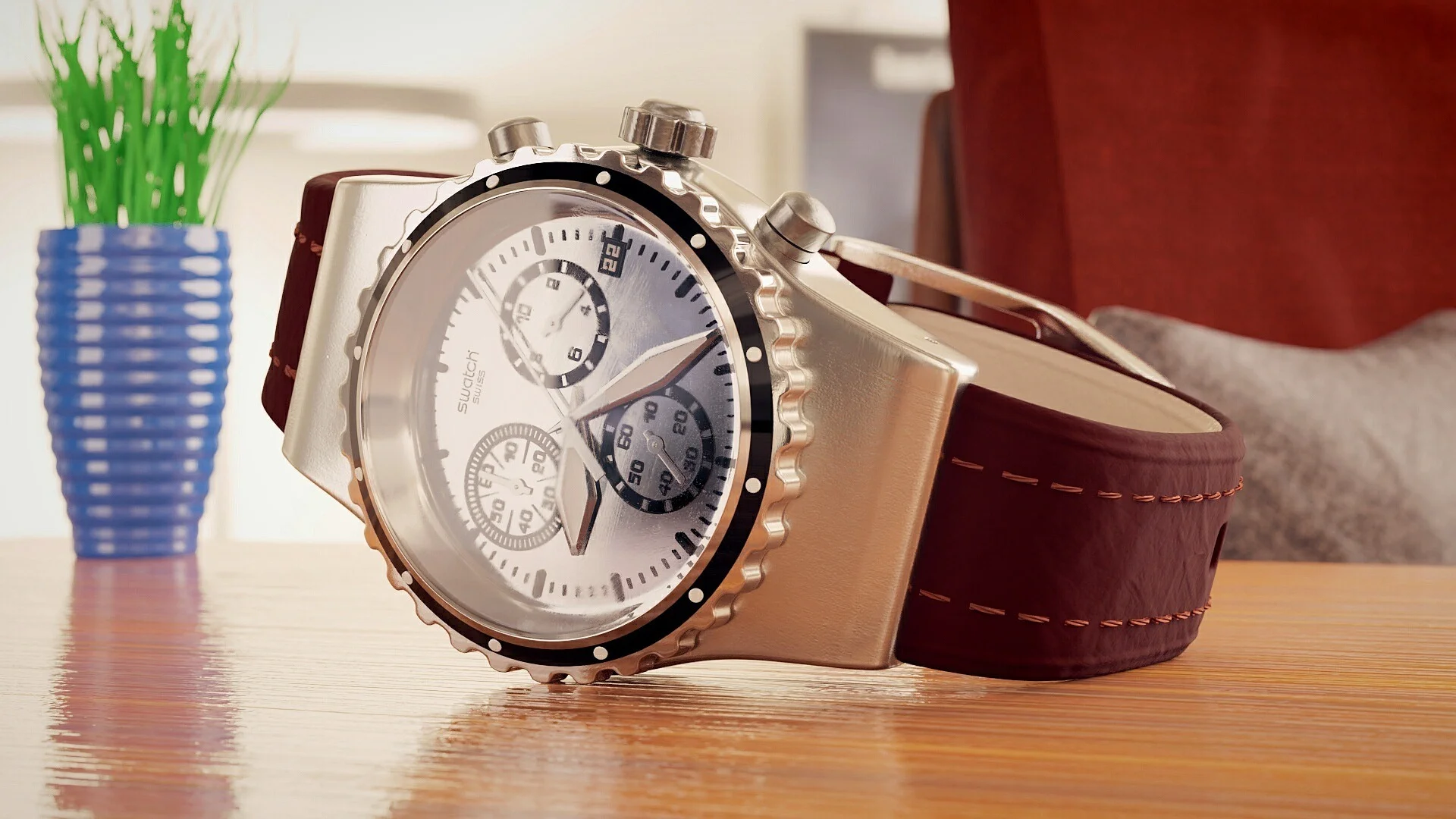 Omega x Swatch MoonSwatch Mission to the Sun — illustrative Swatch chronograph watch, not the actual product photo